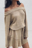 Dodobye-Sexy One-shoulder Sweater Dress(4 Colours)