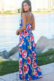 Dodobye-Cross Back Boho Printed Maxi Beach Dress