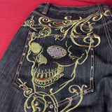 Dodobye Fashion gothic geometric skull graphic design high waisted for jeans y2k aesthetic hip hop popular versatile wide leg baggy pant