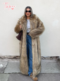 christmas outfit Dodobye Fashion Oversized Lapel Collar Faux Fur Long Coat For Women Chic Long Sleeve Thick Warm Fluffy Jacket 2025 Lady High Streetwear