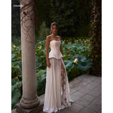 Dodobye Customized White Strapless Prom Dresses Sleeveless Lace vestidos de noche Floor-Length Two-Piece Set Formal Evening 2025-(PRE-ORDER)