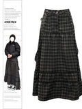 Dodobye Women's Plaid A-line Skirt Vintage 90s Aesthetic Y2k Long Skirts Harajuku Korean Skirts 2000s Female Fashion Clothes Summer 2025