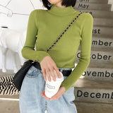 Dodobye Women Sweater Vintage Basic Solid Knitted Tops Casual Slim Pullover Korean Sweaters Simple Jumper Autumn Winter Mock Neck