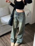 Dodobye Y2k Baggy Wide Leg Jeans Women Vintage Street Wear Washed Denim Pants Grunge Basic Slouchy Blue Female Trousers New