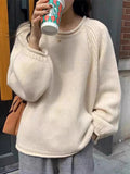 christmas outfit Dodobye Harajuku Loose Long Sleeve Women Sweater Korean Autumn Winter Jumpers Knitwear Soft Warm Tops Chic Solid Femme Sweater Pullover