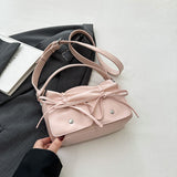 Dodobye The Rosette Ribbon Leather Shoulder Bag