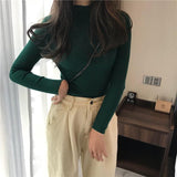 Black Friday Dodobye Knitted Solid Slim Turtleneck Women Casual Simple Elastic Thin Pullover Sweaters Lady Korean Autumn Chic Daily Basic Knitwear