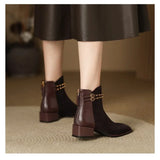 Dodobye Square Toe Mid Heel Modern Boots Square Heel Ankle 2025  Fashion Women's Shoes Zip Belt Buckle Novelty Women's Boots