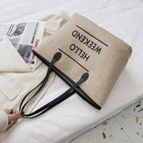 Dodobye Canvas Fashion Printed Letters Large Capacity Shoulder Bag