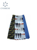 Dodobye Women's Patchwork Skirt Vintage Aesthetic Streetwear Y2k Long Skirt Harajuku Korean Pattern Skirts 2000s Fashion Clothes Summer