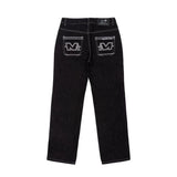 Dodobye Trend Y2k Jeans New Hip Hop Letter Printed Black Pants Men Women Fashion Punk Loose Straight Wide Leg Trousers Streetwear