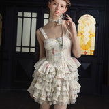 Dodobye Bouquet Strap Frill Dress