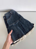 Dodobye Women Blue A-line Denim Skirt Vintage Aesthetic Y2k Patchwork Lace Jean Skirt Harajuku Korean Cowboy Skirts 2000s Clothes Summer