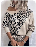 Dodobye Sexy Oblique Shoulder Knitted Long-Sleeved Shirt