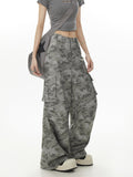 Dodobye Women's Camouflage Cargo Pants Baggy Aesthetic Parachute Pants Harajuku Japanese 2000s Style Y2k Vintage Trousers Trashy Clothes