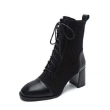 Dodobye Trendy and fashionable women's boots for autumn and winter 2024, new medium thick heel socks, high heels, women's fashion boots