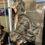 thanksgiving outfit Dodobye Y2K Harajuku Retro Camouflage Zipper Hoodie Hip-hop Punk Trend Brand Streetwear Jacket Women Fashion Casual Loose Sweatshirt