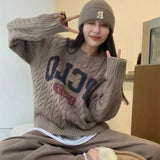 christmas outfit Dodobye New Korean trendy retro letter twist sweater for women autumn new loose lazy style sweater long sleeves women clothing y2k tops