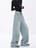 Dodobye Women's Blue Y2k Jeans Harajuku 90s Aesthetic Japanese 2000s Style Baggy Denim Trousers Vintage Jean Pants Trashy Clothes 2025