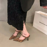 Dodobye New Leopard Slippers Shoes Women Slides Sandals Female Footwear Slingbacks Mules Ladies High Heels 2024 Sandals Pumps Shoes