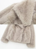 Dodobye Asuna Faux Fur Jacket in Light Grey