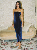 Dodobye-Samper Strapless Maxi Dress Navy