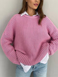 Black Friday Dodobye Casual Knitted O-neck Sweaters Women Korean Loose Solid Simple Pullover Sweater Female Autumn Chic Street Warm Soft Outwear