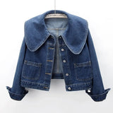 Dodobye 2025 New Autumn Women Denim Jacket Long Sleeve Casual Short Denim Coat Famale Jeans Jackets Outerwear Casaco Jaqueta Feminina