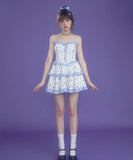 Dodobye Blue Girl Rose Tiered Dress