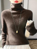 Black Friday Dodobye Casual Simple Knitted Solid Turtleneck Women Korean Slim Fit Warm Soft Pullover Sweaters Female Autumn Chic Daily Knitwear