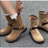 Dodobye Retro Chunky Heels Shoes Women Suede Platform Ankle Boots 2025   Brand Trend Woman Autumn Winter Elegant Snow Botas Mujer Zapatos