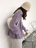 christmas outfit Dodobye Simple Loose Long Sleeves Round-Neck Sweater Tops Pullovers