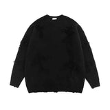 Black Friday Dodobye Fall Long Sleeve Hole Knit Sweaters Women Y2K Fashion Streetwear Tassels O Neck Solid Pullovers Bf Korean Oversized Loose Jumper