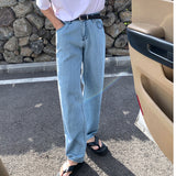 Dodobye 2025 Summer New Korean Style Trendy Retro Fashion Loose Casual Men'S Jeans With Elastic Waist And Straight Leg Denim Pants