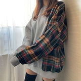 christmas outfit Dodobye 2025 Korean version hot style niche design round neck plaid splicing long sleeve printed loose pullover sweatshirt for women