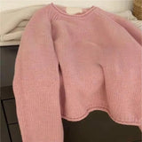 Black Friday Dodobye Casual Knitted Solid O-neck Sweater Women Korean Loose Simple Pullover Sweaters Female Autumn Chic Elegant Soft Daily Streetwear