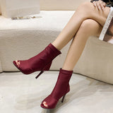 Dodobye Jazz Dance Boots with Fish Mouth, Cool Shoes, Simple Style, Hollow, Short Tube, High Heel, New Fashion, Summer, 2025