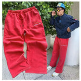 Dodobye Fashionable Harajuku Cotton Casual Pants Red Fashionable Men's and Women's Street Sports Pants Loose Slow Running Straight Pants