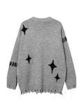 Dodobye-Spider Jacquard Tattered Hem Sweater