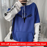 winter outfits men Tokyo Avengers Anime Color Matching Stitching Sweater Autumn and Winter Casual Coat Hoodie Anime