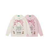 christmas outfit Dodobye Aesthetic Rabbit Print Oversized Sweater