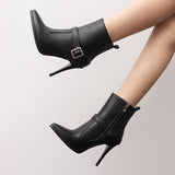 thanksgiving outfit Dodobye Sexy Women Ankle Boots Pointed Toe Stiletto 10CM Size 48 49 50 Fashion Party Female Shoes 33