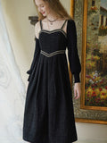 Dodobye Black Queen Strap Dress And Knit Cardigan