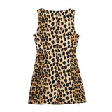 thanksgiving outfit Dodobye 2024 Spring Summer Women LEOPARD Sexy Dresses Fashion Nightclub O Neck Slim Sleeveless Print Elegant Ladies Mini Dresses