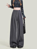 Dodobye Women's Grey Baggy Suits Pants Vintage Y2k Pants Harajuku Aesthetic Office Ladies High Waist Trousers Fashion 2000s Clothes 2025