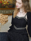 Dodobye Black Queen Strap Dress And Knit Cardigan