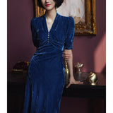 Dodobye Ultramarine Lady Velvet Dress