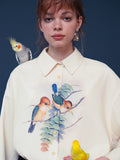 Dodobye A Bird-And-Flower Blouse Perched On A Treetop