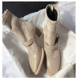 Dodobye Suede Women Chunky Ankle Boots Mid Heels Fashion Leather Shoes  2025   Trend Goth Chelsea Boots Pumps New Muejr Snow Botas