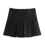 thanksgiving outfit Dodobye 2024 Spring Summer Women Casual Tierred Mini Skirts Fashion Vintage Solid High Wasit Ruffles Pleated Sexy Shorts Skirts